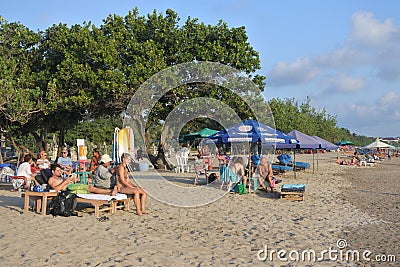 Kuta beach in Bali Indonesia Editorial Stock Photo