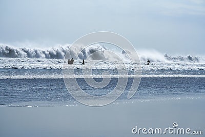 Kuta beach surf bali big waves background Stock Photo
