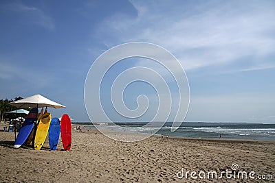 Kuta surfboards bali beach indonesia Stock Photo