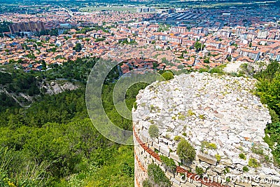 Kutahya Castle and Cityscape View Stock Photo