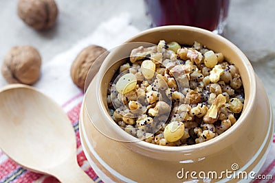 Kutia - sweet grain pudding, the traditional first dish of Christmas Eve supper in Eastern European countries Stock Photo