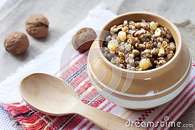 Kutia - sweet grain pudding, the traditional first dish of Christmas Eve supper in Eastern European countries Stock Photo