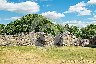 Kuusisto castle ruins at sunny summer day in Kaarina, Finland Stock Photo