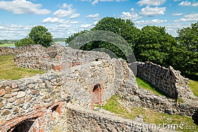 Kuusisto castle ruins at sunny summer day in Kaarina, Finland Stock Photo