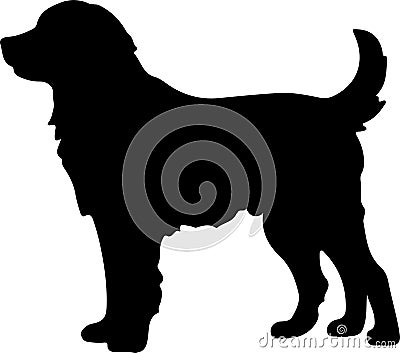 Kuvasz Black Silhouette Generative Ai Vector Illustration