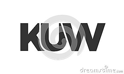 KUW logo design template with strong and modern bold text. Initial based vector logotype featuring simple and minimal typography. Vector Illustration