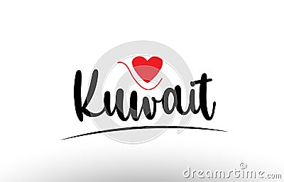 Kuwait country text typography logo icon design Vector Illustration