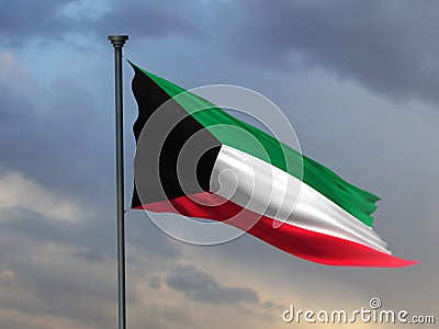 Kuwait 3D flag 3D rendering Stock Photo