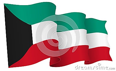 Kuwait Flag Waving Vector Illustration Vector Illustration