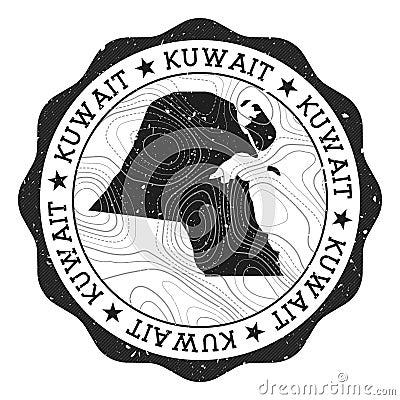 Kuwait outdoor stamp. Vector Illustration