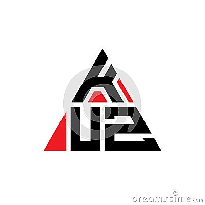 KUZ triangle letter logo design with triangle shape. KUZ triangle logo design monogram. KUZ triangle vector logo template with red Vector Illustration
