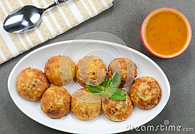 Kuzhi paniyaram indian traditional breakfast Stock Photo