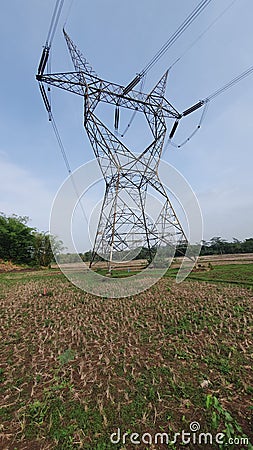 500kV Powerline Tower single circuit Stock Photo