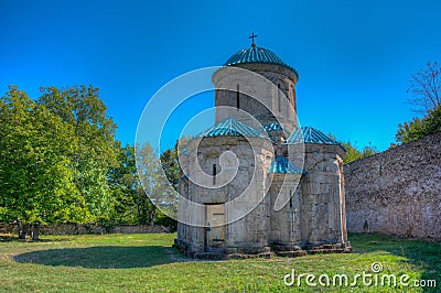 Kvetera Fortress's Church in Georgia during summer Stock Photo