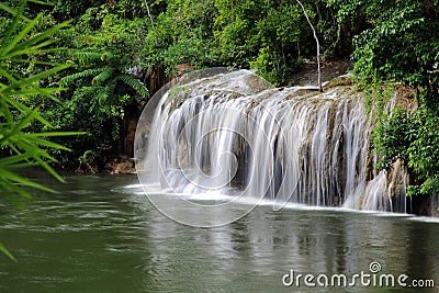 Kwai noi river and Saiyok Noi Waterfall Stock Photo