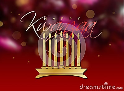 Kwanzaa holiday celebration graphic background in soft glowing reds and gold Stock Photo