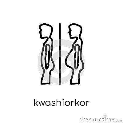 Kwashiorkor icon. Trendy modern flat linear vector Kwashiorkor i Vector Illustration