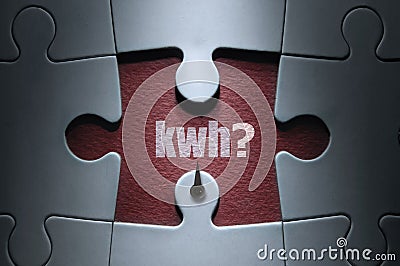 Kwh energy usage jigsaw puzzle Stock Photo