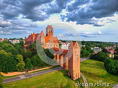 The Kwidzyn castle and cathedral at sunset, Poland Stock Photo