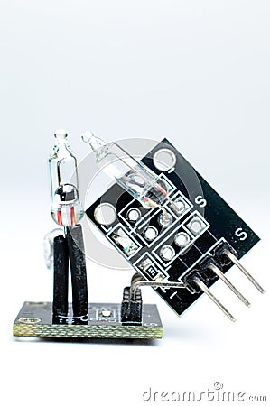 KY027, Tilt switch, Mercury tilt switch module, electronics component for minor project, sensor for arduino Stock Photo