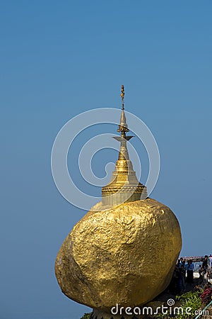 Kyaikhtiyo, Golden Rock, Myanmar Editorial Stock Photo