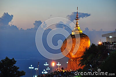 Kyaikhtiyo or Kyaiktiyo pagoda, Golden rock, Myanmar. Stock Photo