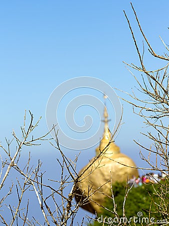 Kyaikhtiyo pagoda, Myanmar. Stock Photo