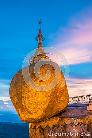 Kyaikhtiyo pagoda in Myanmar Stock Photo