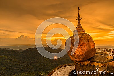 Kyaikhtiyo pagoda in Myanmar Stock Photo