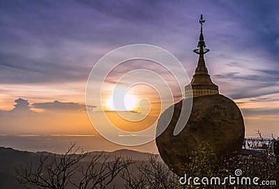 Kyaikhtiyo pagoda in Myanmar Stock Photo