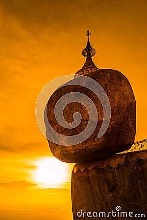 Kyaikhtiyo pagoda in Myanmar Stock Photo