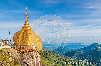 Kyaikhtiyo pagoda in Myanmar Stock Photo