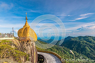 Kyaikhtiyo pagoda in Myanmar Stock Photo