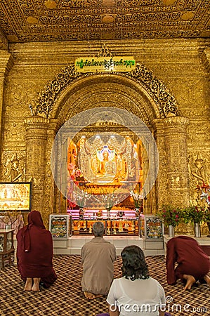 Kyaikhto, Myanmar - February 22, 2014: Kyaikpawlaw Buddha Image Editorial Stock Photo