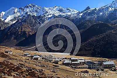 Kyanjin Gompa Stock Photo