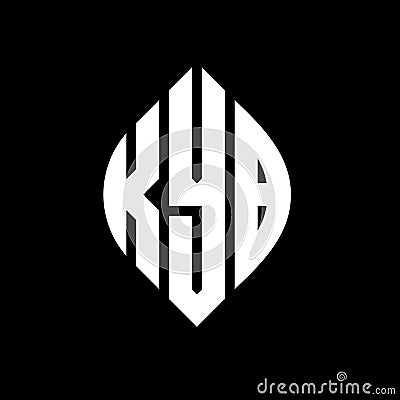 KYB circle letter logo design with circle and ellipse shape. KYB ellipse letters with typographic style. The three initials form a Vector Illustration