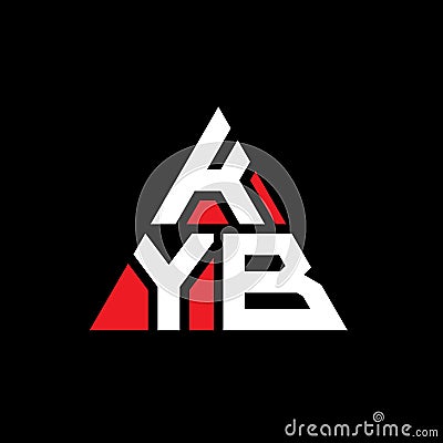 KYB triangle letter logo design with triangle shape. KYB triangle logo design monogram. KYB triangle vector logo template with red Vector Illustration