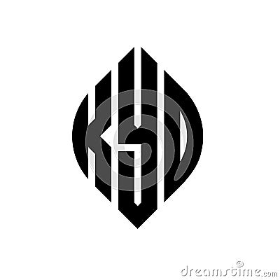 KYD circle letter logo design with circle and ellipse shape. KYD ellipse letters with typographic style. The three initials form a Vector Illustration