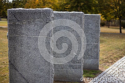 Kyiv. Kyiv region. Ukraine. 13.10.2023. Stone tombstones in the German cemetery in the fall. Beautiful German cemetery near Kyiv. Editorial Stock Photo