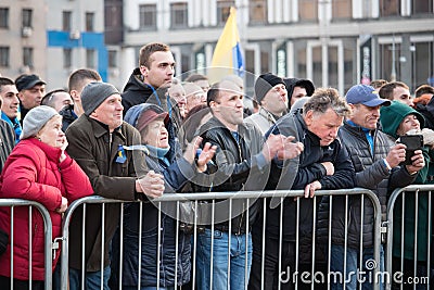 Kyiv, Ukraine 19 apr 2019. UA Presidential Debate 2019. Kyiv Olympiyskiy Stadium Editorial Stock Photo