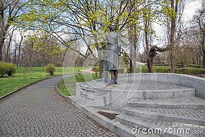 Markus Tetyana statue, member of anti Nazi underground. Kyiv, Ukraine Editorial Stock Photo