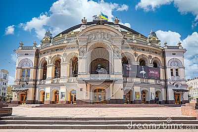 KYIV, UKRAINE - April 26th, 2019: Building of National Opera of Ukraine in Kyiv Editorial Stock Photo