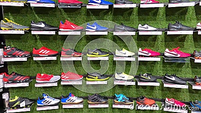 Display Shoes At Shoe Store Stock Video 