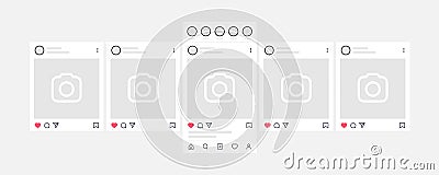 Kyiv, Ukraine - August 1, 2021: Interface carousel post as Instagram. Instagram carousel post interface mockup template. Vector Illustration