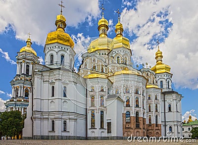 Kyiv, Ukraine. Church building architecture, Pechersk Lavra monastery Stock Photo