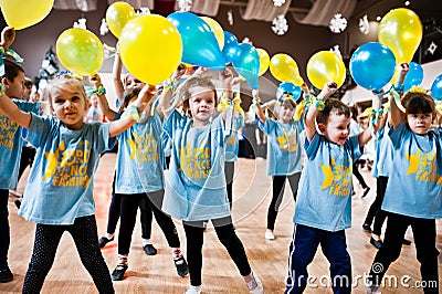 KYIV, UKRAINE- DECEMBER 27: Euro dance children party Editorial Stock Photo