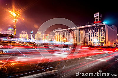 KYIV, UKRAINE - DECEMBER 18, 2015: Independence Square - the central square of Kyiv. Editorial Stock Photo