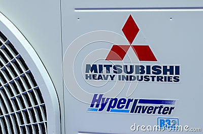 Kyiv, Ukraine - February 16, 2022: Mitsubishi heavy industries Air Conditioner Editorial Stock Photo