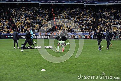 KYIV, UKRAINE - FEBRUARY 24, 2016: UEFA Championes League game with Dynamo Kyiv and Manchester City FC Editorial Stock Photo