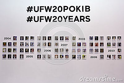 Kyiv, Ukraine - February 4, 2017: UFW Photo Exposition. Backstage of Ukrainian Fashion Week 2017 Editorial Stock Photo